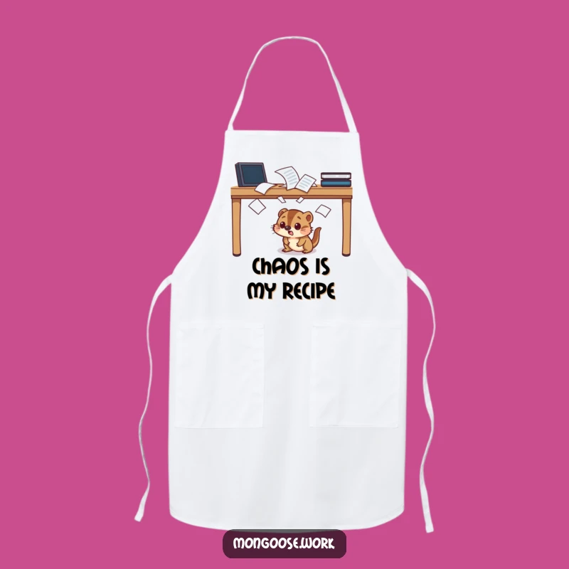 Funny Startled Mongoose Apron: Hilarious Kitchen Desk Ducking Wear, Perfect Funny Gift