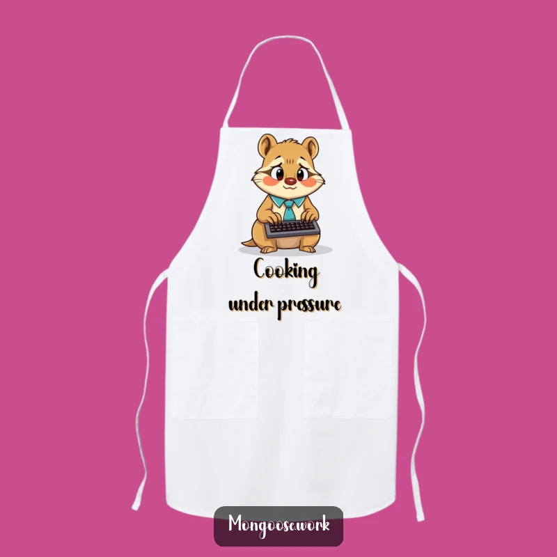 Funny Mongoose Chef Apron, Frantic Typist, Busy Kitchen Gift