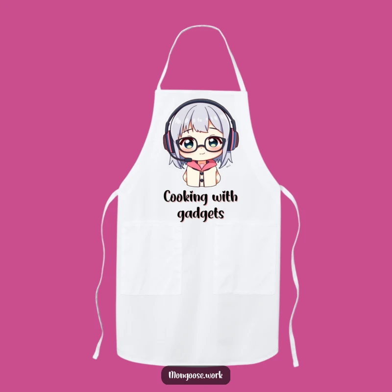 Funny Headset Glasses Apron: Comical Character Wear for a Hilarious Kitchen