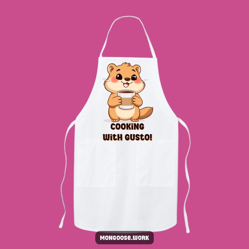 Funny Mongoose Coffee Apron: Kitchen Energy Booster, Barista Gift