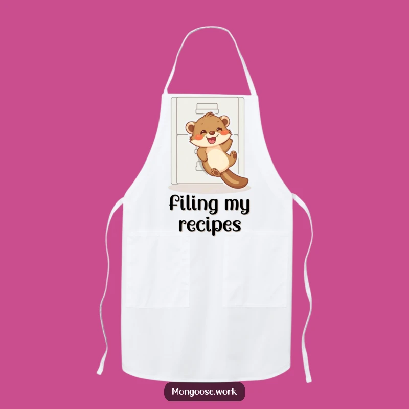 Funny Mongoose Filing Cabinet Slide Apron - Kitchen Chaos & Humorous Cooking Gift