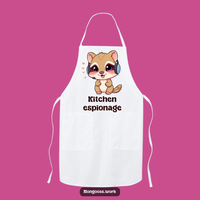 Funny Mongoose Secret Agent Apron - Mischievous Character Chef Gift