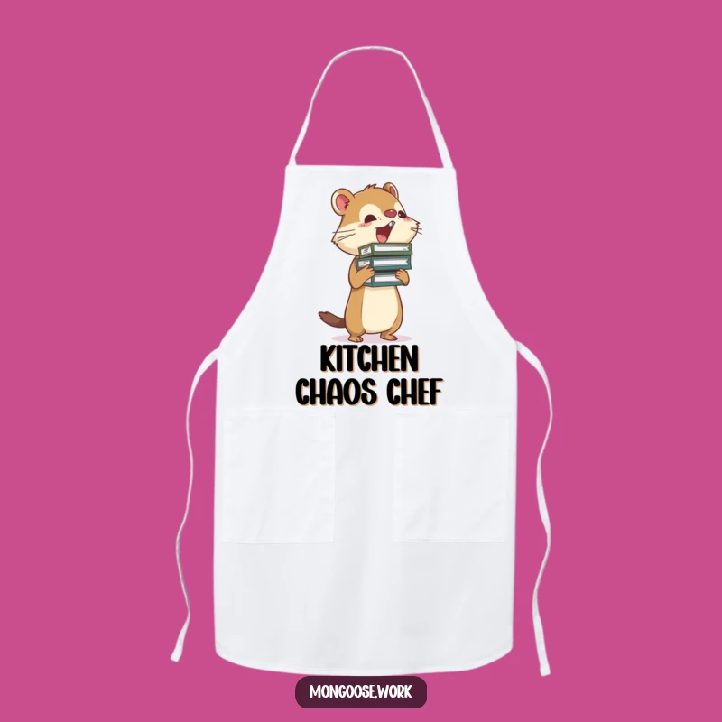 Funny Mongoose Busy Apron - Overwhelmed Character Work Gift