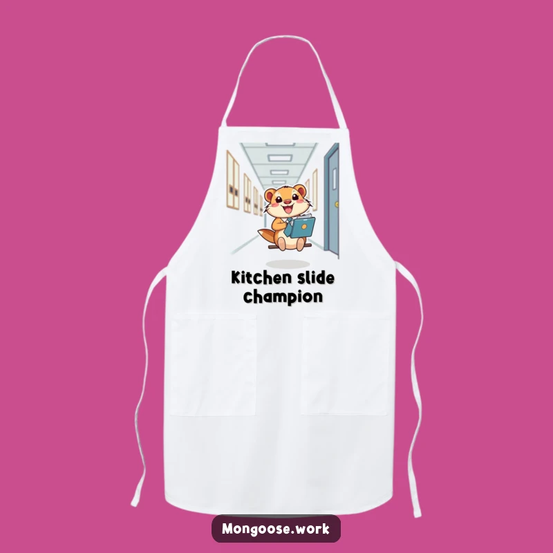 Funny Mongoose Folder Slide Apron: Cook with Playful Office Spirit