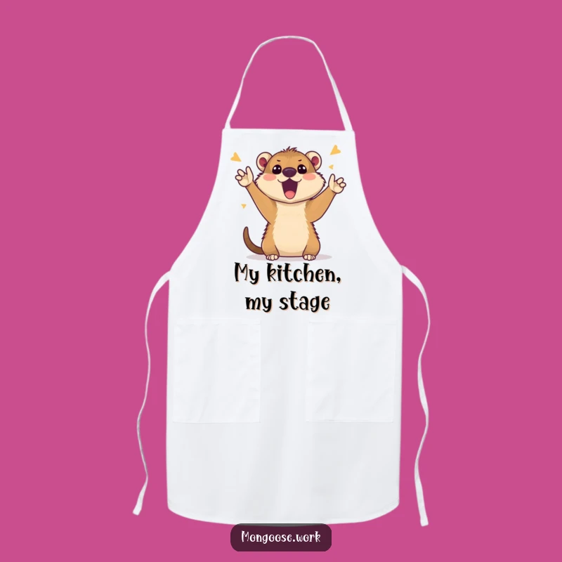 Funny Mongoose Video Call Apron: Cook with Enthusiasm - Funny Gift