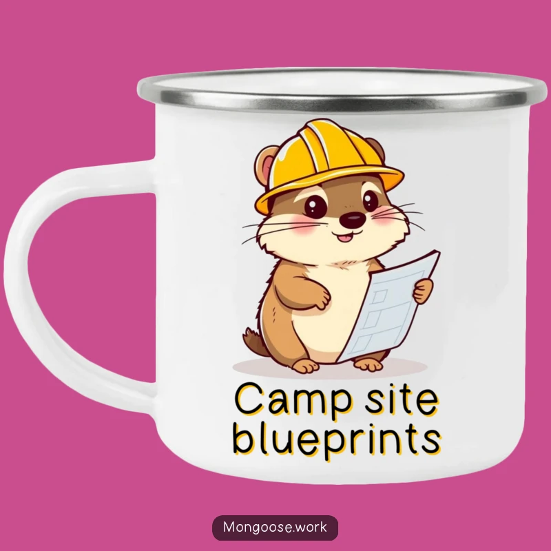 Funny Mongoose Blueprint Camping Mug - Rugged & Hilarious Outdoor Gift
