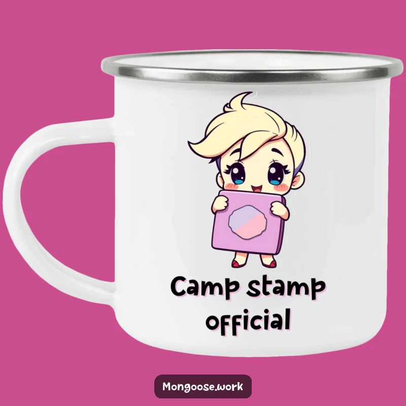 Funny Winking Stamp Camping Mug: Outdoor Approval with Characterful Vibes