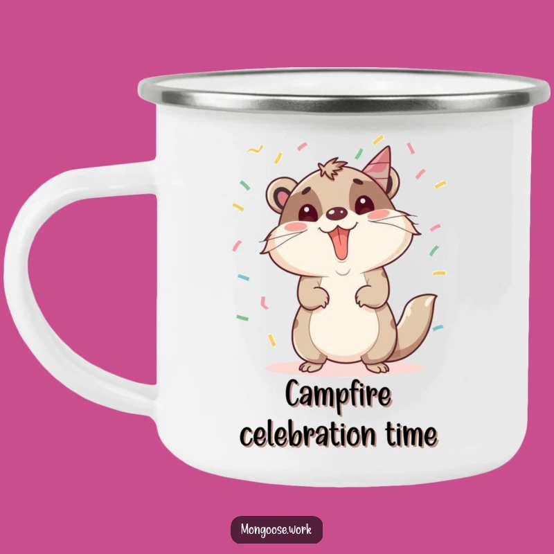 Funny Mongoose Camping Mug: Adventure Celebration, Perfect Durable Funny Gift for Outdoors!