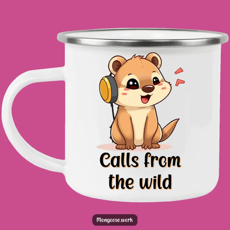 Durable Funny Mongoose Camping Mug - Chatty Companion for Adventures