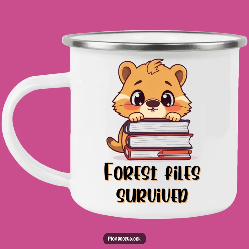 Funny Mongoose Camp Mug: Surprised by Files, Rugged Funny Gift