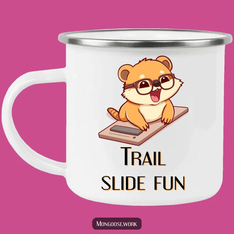 Funny Sliding Mongoose Camping Mug: Mongoose's Outdoor Thrill, A Durable Funny Adventure Gift