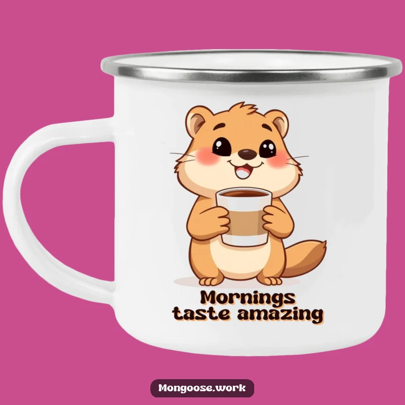 Funny Mongoose Coffee Camping Mug: Energetic Adventures, Outdoor Brew