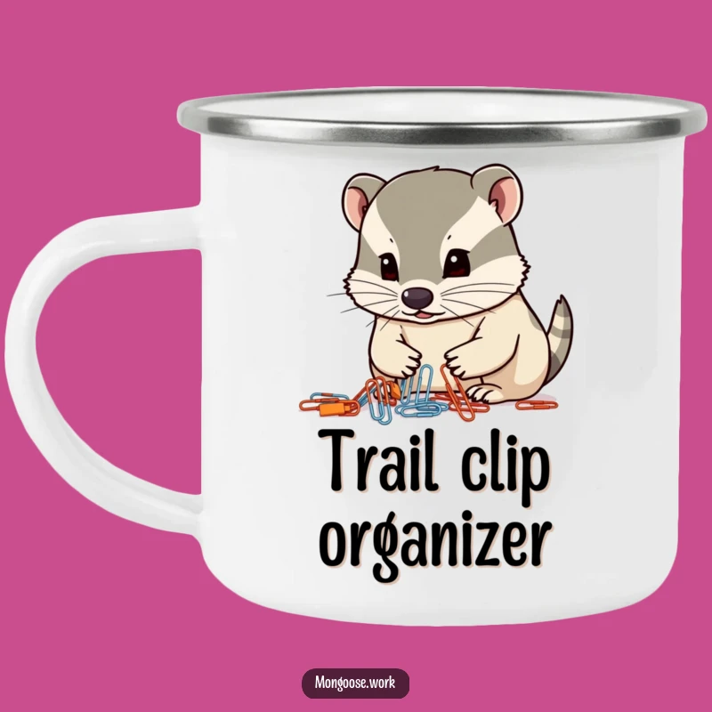 Funny Mongoose Paperclip Organizer Camping Mug - Focused Adventure Gift