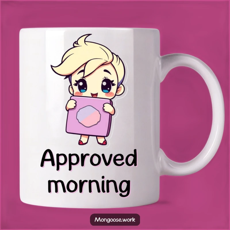 Funny Winking Stamp Mug: Approval Character Gift for Official Fun