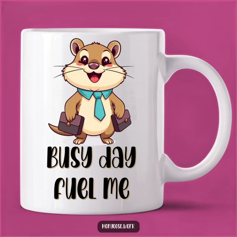 Funny Mongoose Business Mug, Cheerful Commuter Gift for Professionals