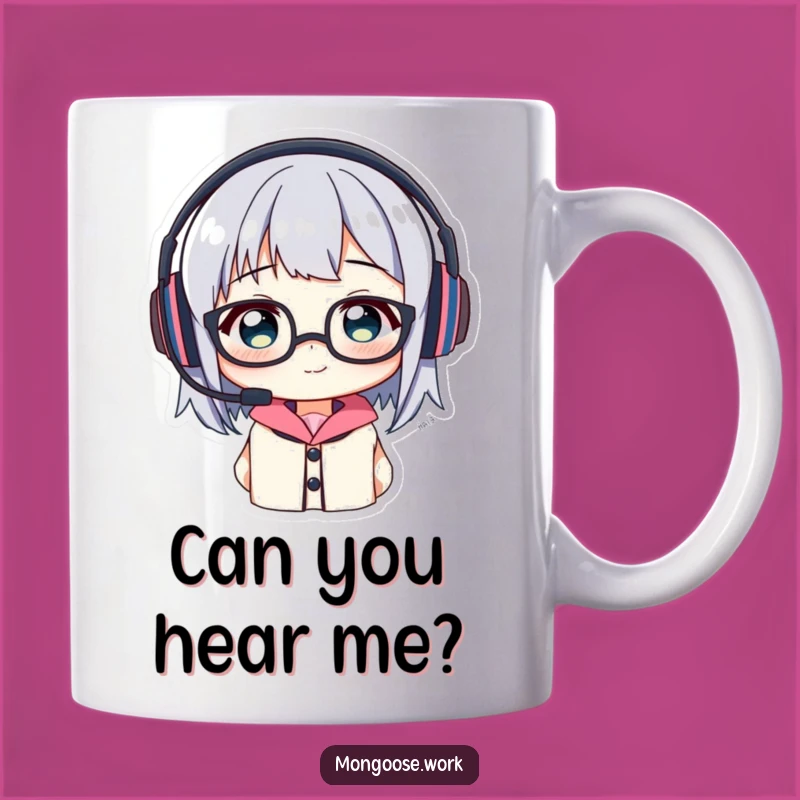 Funny Headset Glasses Mug: Comical Character Gift for Tech Misfits & Jokers