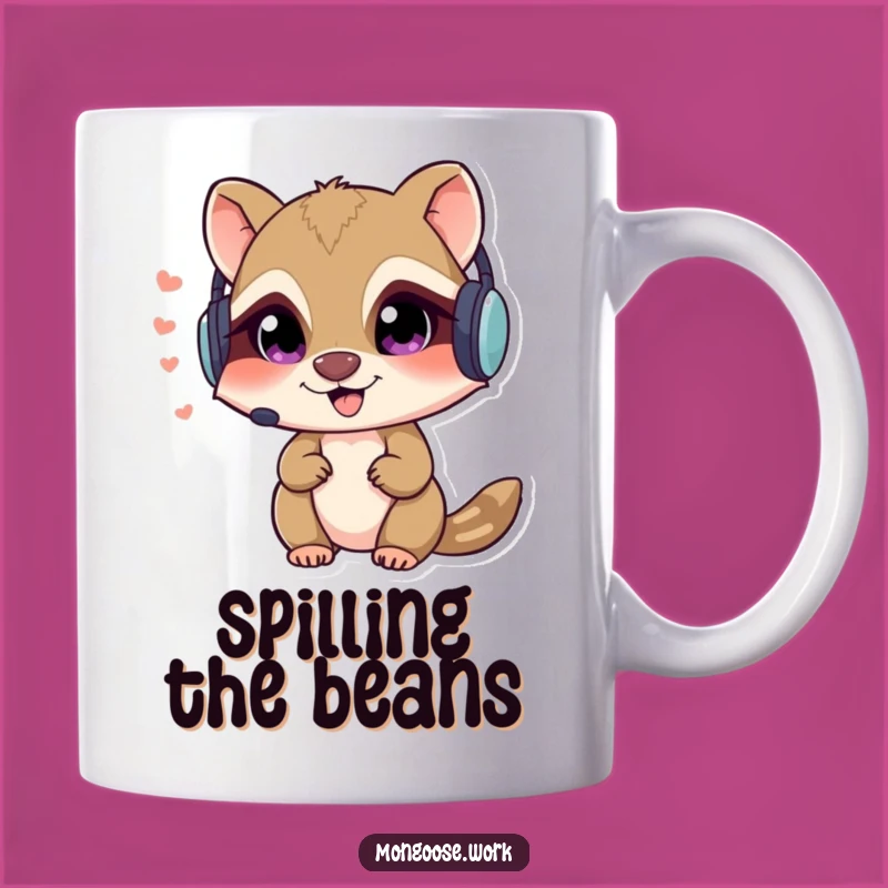 Funny Mongoose Spy Mug - Mischievous Character Whispering Secrets Gift