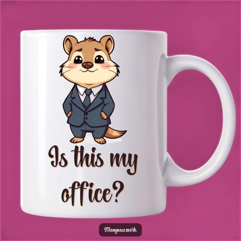 Funny Business Mongoose Mug: Confused Executive Gift for Office Humor Lovers