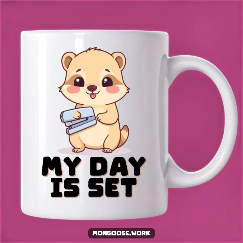 Funny Mongoose Stapler Mug - Cute Office Character for Work Fun