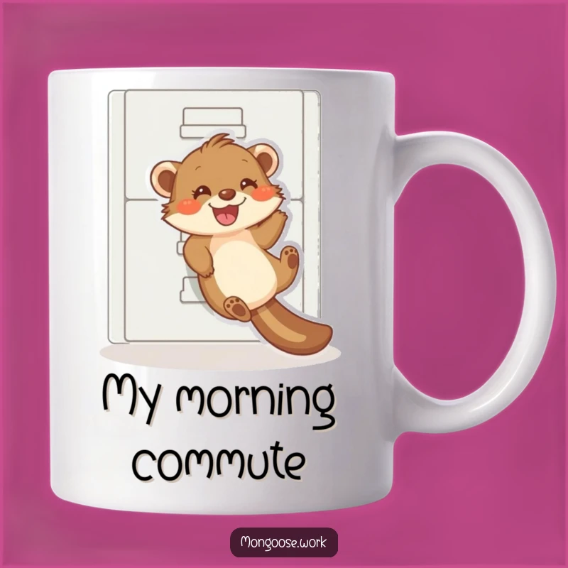 Funny Mongoose Filing Cabinet Slide Mug - Hilarious Office Joy Gift