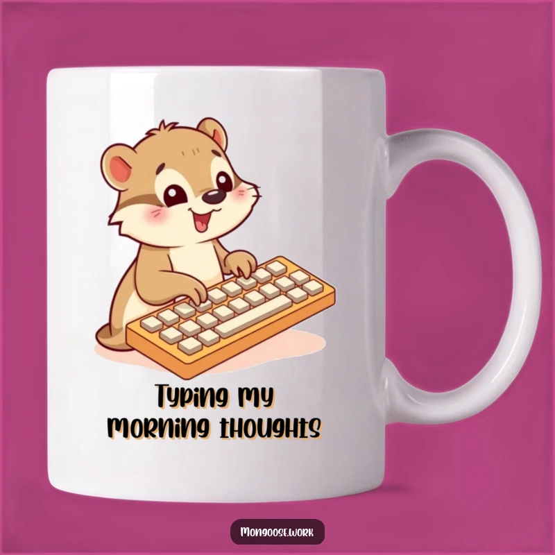 Funny Mongoose Keyboard Mug - Tech Humor, Perfect Funny Gift for Coders