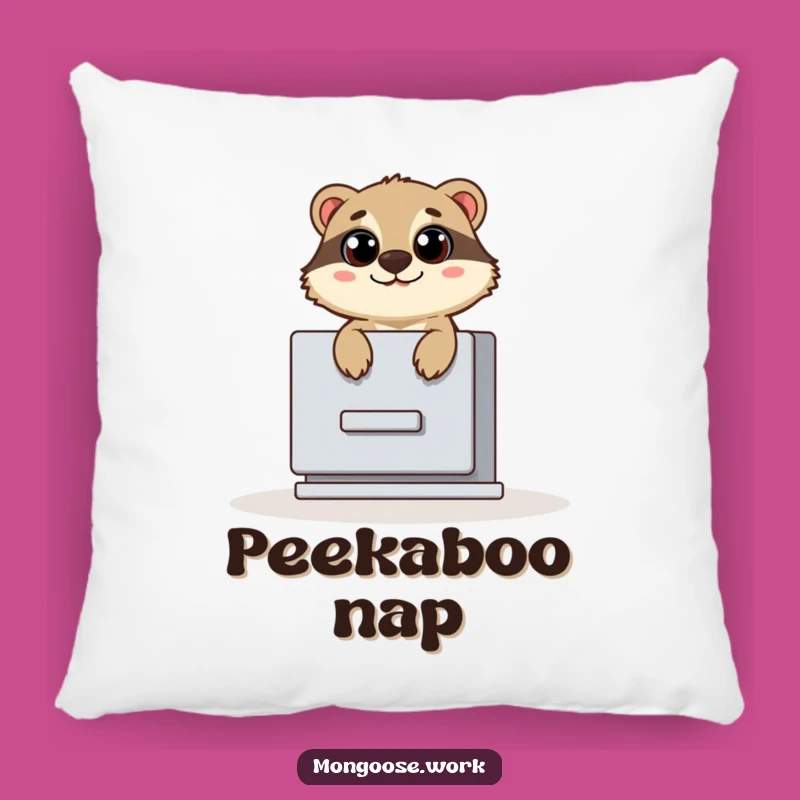 Funny Filing Cabinet Mongoose Pillow: Mongoose's Cozy Surprise, A Soft Funny Gift for Relaxing