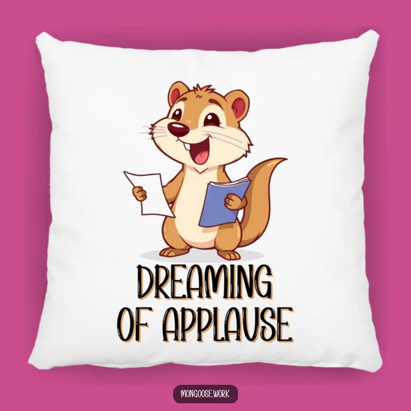 Funny Mongoose Celebration Pillow: Cozy Comfort for Achievers