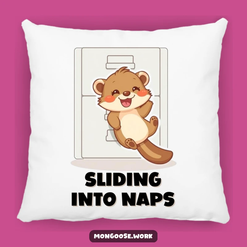 Funny Mongoose Filing Cabinet Slide Pillow - Comfy & Hilarious Accent Gift