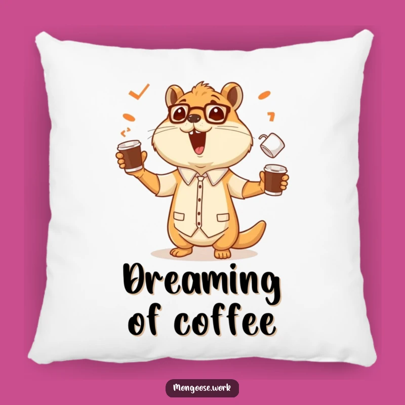 Funny Mongoose Office Worker Pillow: Cozy Juggling Companion