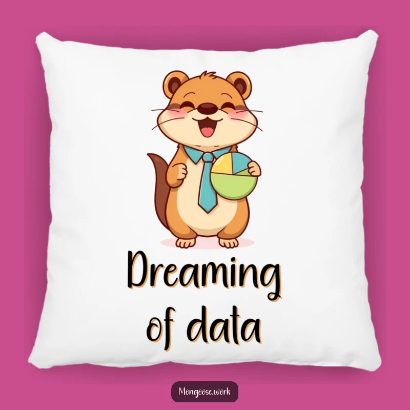 Funny Mongoose Pie Chart Pillow - Cozy Office Decor, Great Funny Gift