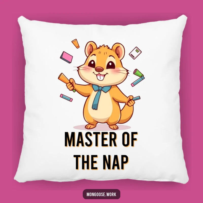 Funny Mongoose Pillow - Soft Juggling Character, Comfy & Hilarious Gift