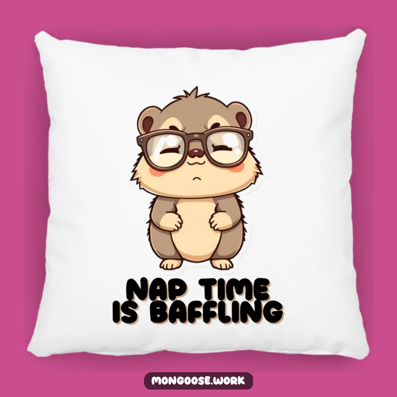 Funny Mongoose Pillow - Upside Down Glasses Comfy Cushion