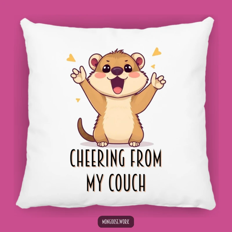 Funny Mongoose Video Call Pillow: Cozy Cheer for Your Couch - Funny Gift