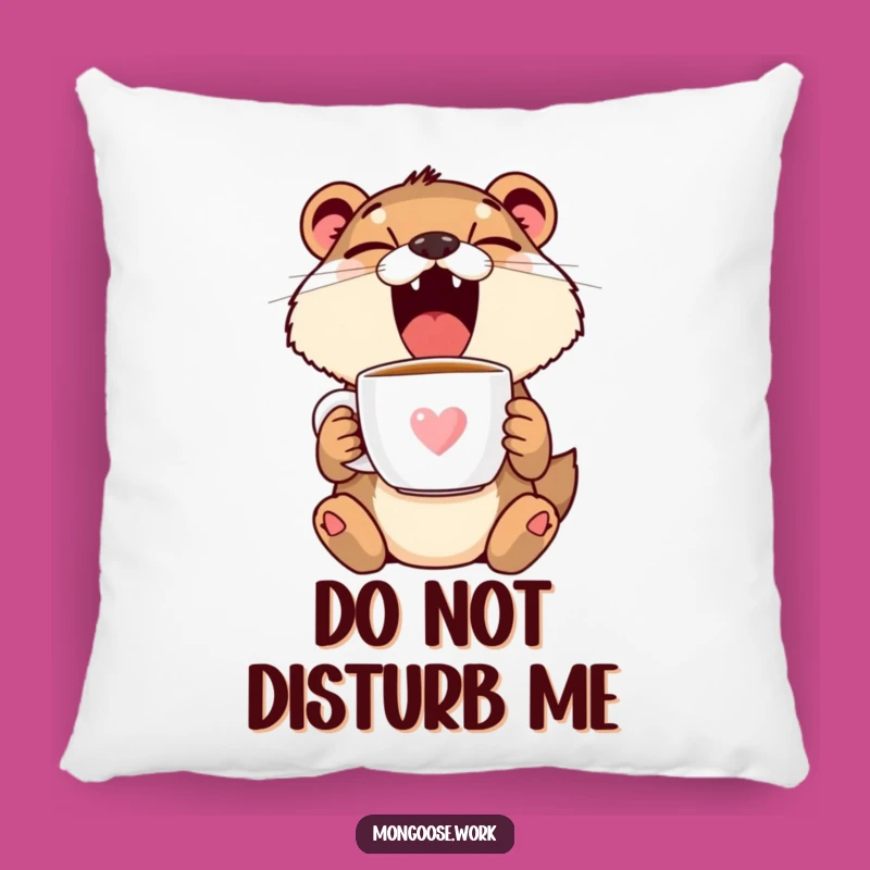 Funny Mongoose Yawn Pillow - Cozy & Comical Bedding, Ultimate Funny Gift for Sleepyheads