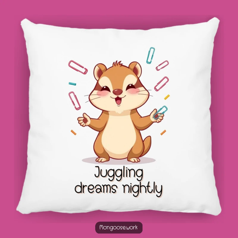 Funny Mongoose Pillow: Focused Juggler Comfort, Perfect Soft Funny Gift for Relaxation!
