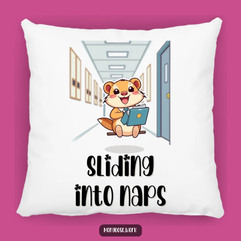 Funny Mongoose Folder Slide Pillow: Comfort with a Side of Fun