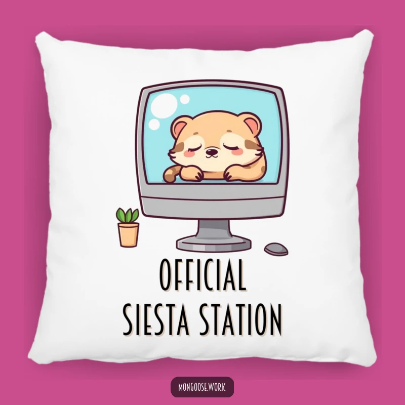 Soft Funny Kawaii Mongoose Napping Pillow: Cozy Comfort for Sleepy Souls