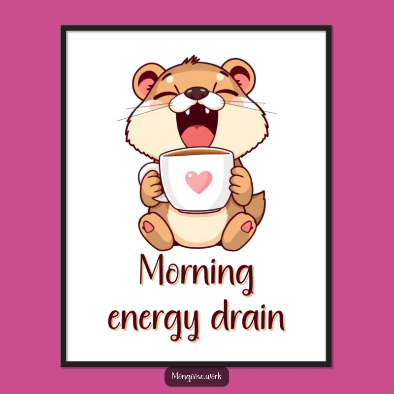 Funny Mongoose Yawn Digital Art - Instant Humor Download, Perfect Funny Gift