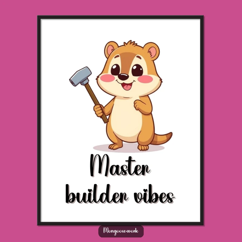 Funny Mongoose DIY Digital Print - Cheerful Character Art Gift