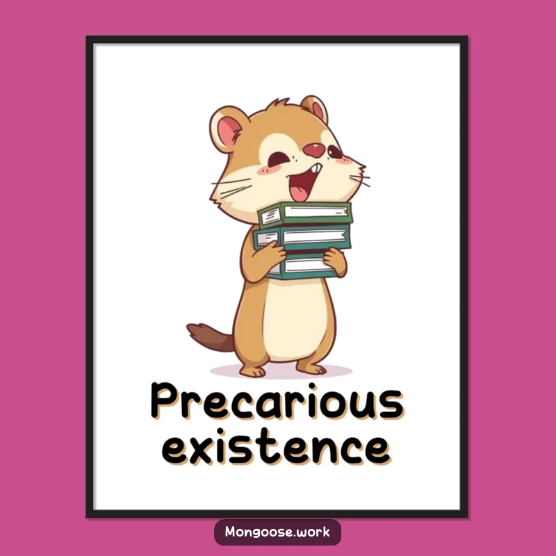 Funny Mongoose Busy Digital Print - Overwhelmed Character Art Gift