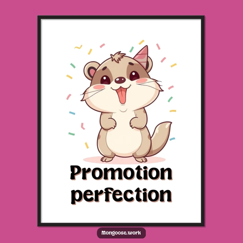 Funny Mongoose Digital Art: Promotion Party, Instant Funny Gift for Celebratory Decor!