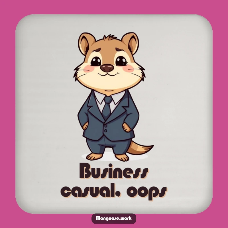 Funny Business Mongoose Coaster: Confused Executive Drink Protector for Hilarious Tabletop Fun