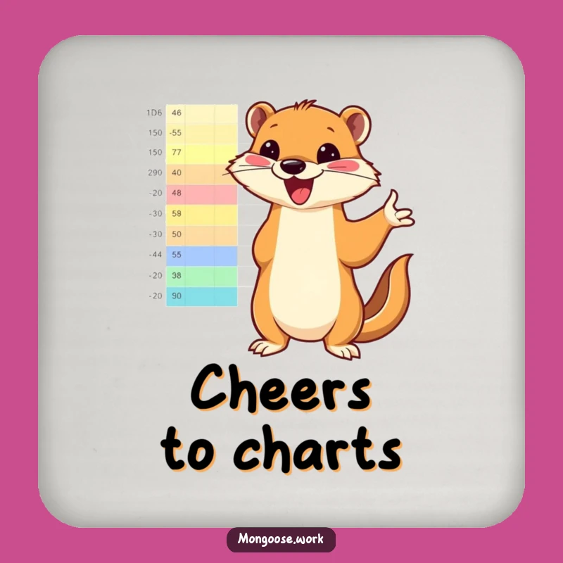 Funny Mongoose Drink Coaster - Protect Surfaces with Enthusiastic Chart Style