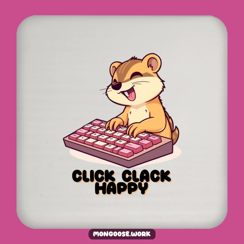 Funny Mongoose Coaster: Excited Typing, Cute Funny Gift Set