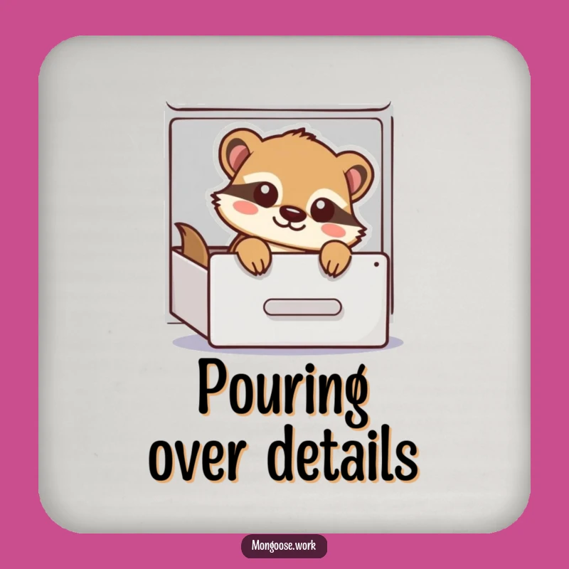 Funny Mongoose Coaster - Office Character Peeking, Protect Surfaces & Hilarious Gift