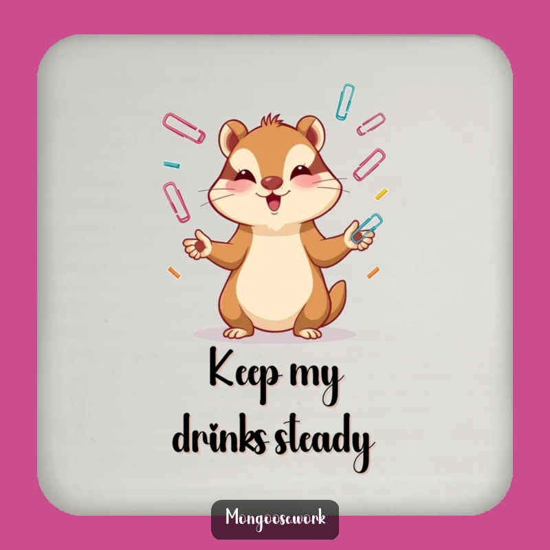 Funny Mongoose Coasters: Juggling Protection, Perfect Funny Gift for Focused Tables!