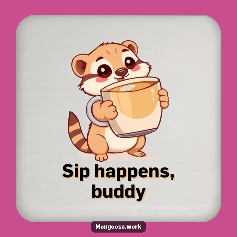 Funny Mongoose Coffee Mug Coaster: Hilarious Drink Protection Gift