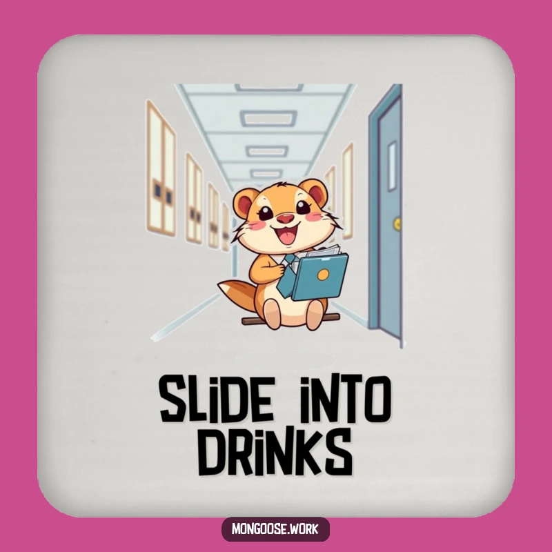 Funny Mongoose Folder Slide Coaster: Protect Surfaces with Playful Flair