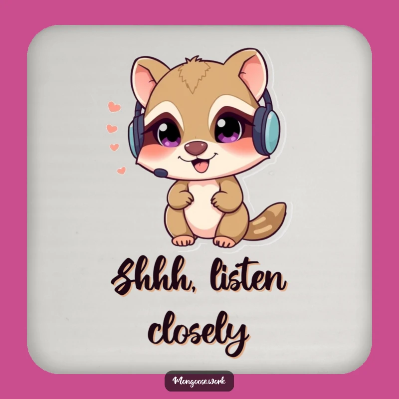 Funny Mongoose Spy Coaster - Mischievous Character Drink Guard Gift