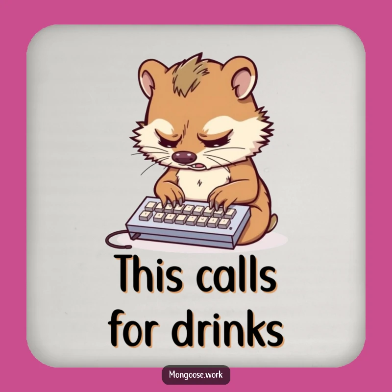 Funny Mongoose Typing Coasters: Protect Surfaces from Keyboard Chaos